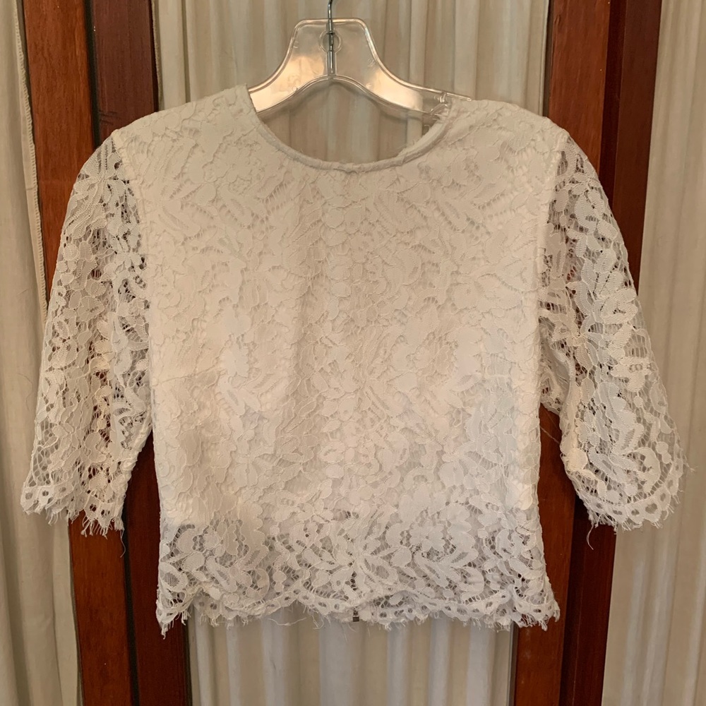 Solid white with lace